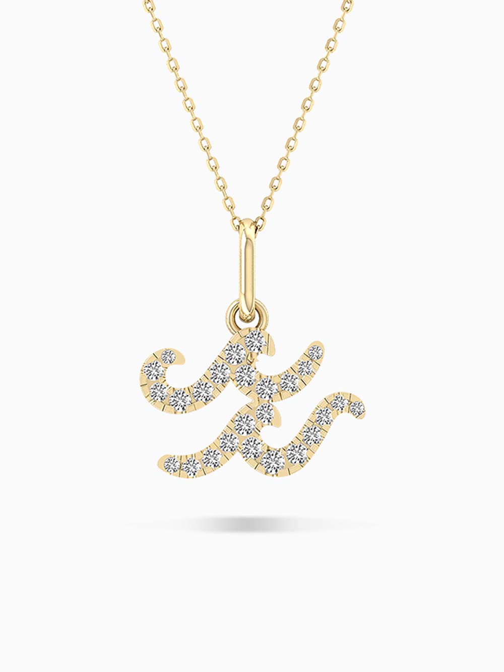 Aquarius Zodiac Gold Pendant