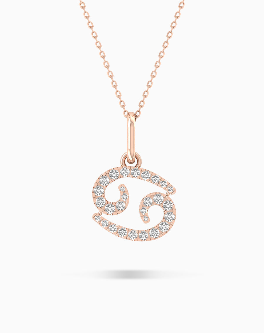 Cancer Zodiac Diamond Pendant