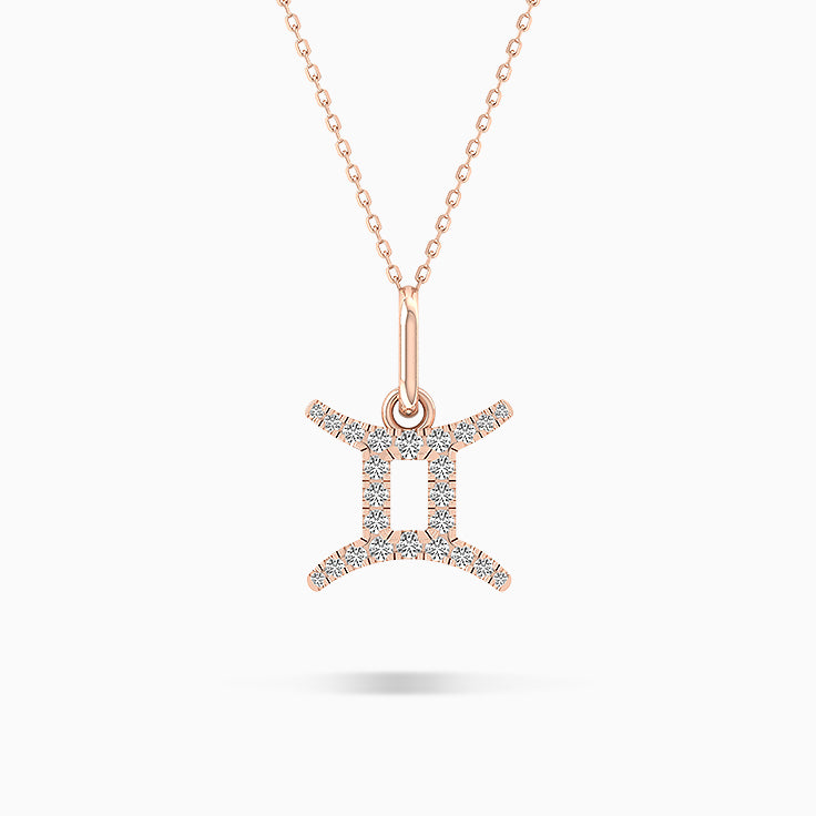 Gemini Zodiac Diamond Pendant