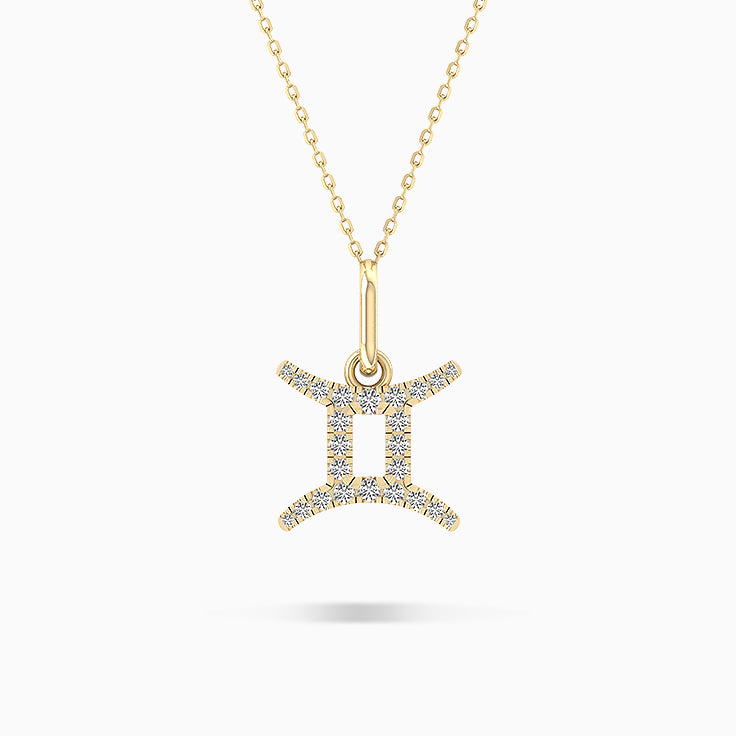 Gemini Zodiac Diamond Pendant