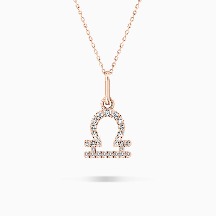 Libra Zodiac Diamond Pendant