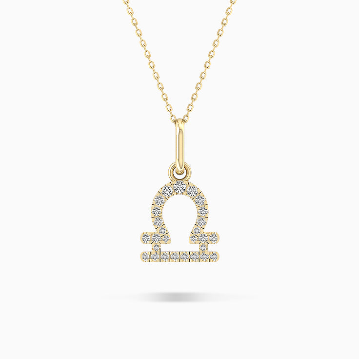 Libra Zodiac Diamond Pendant