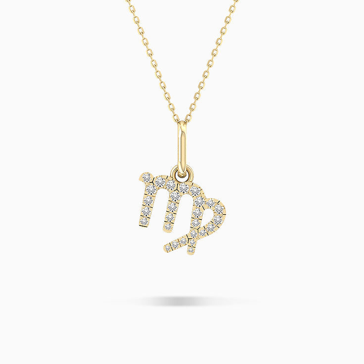 Virgo Zodiac Gold Pendant