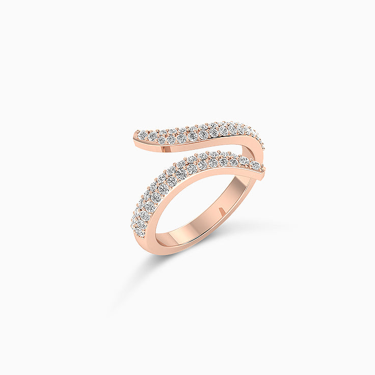 Open Diamond Twist Ring