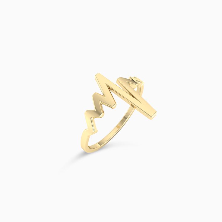 Heartbeat Ring made in gold