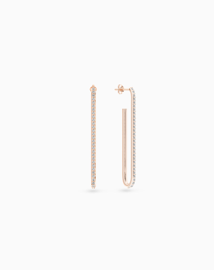 Diamond Pin Hoops Made In Gold