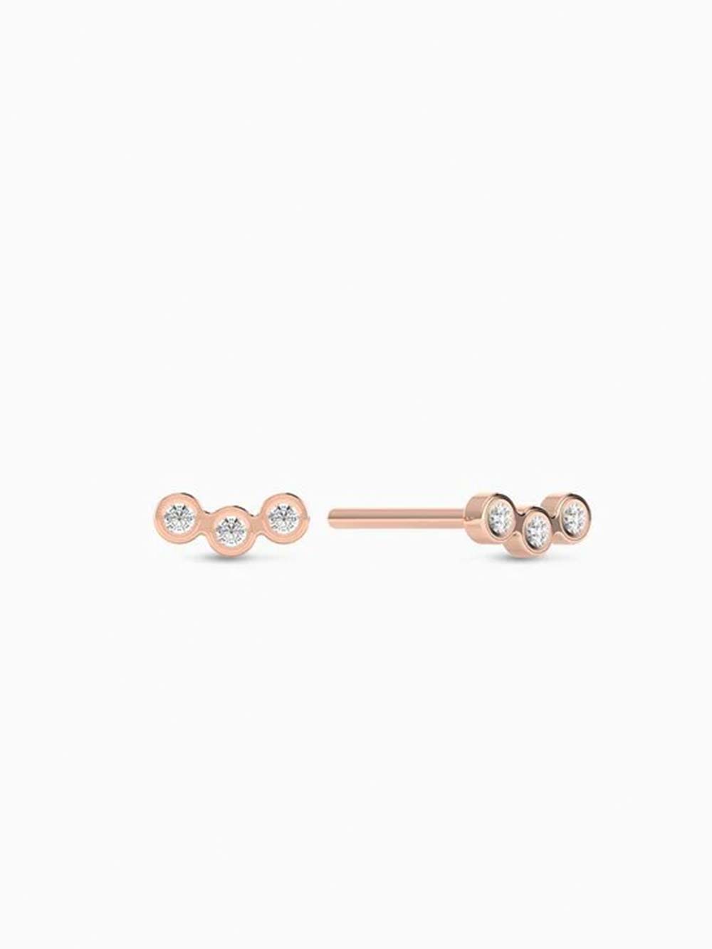 3 Diamond Studs Made In Gold