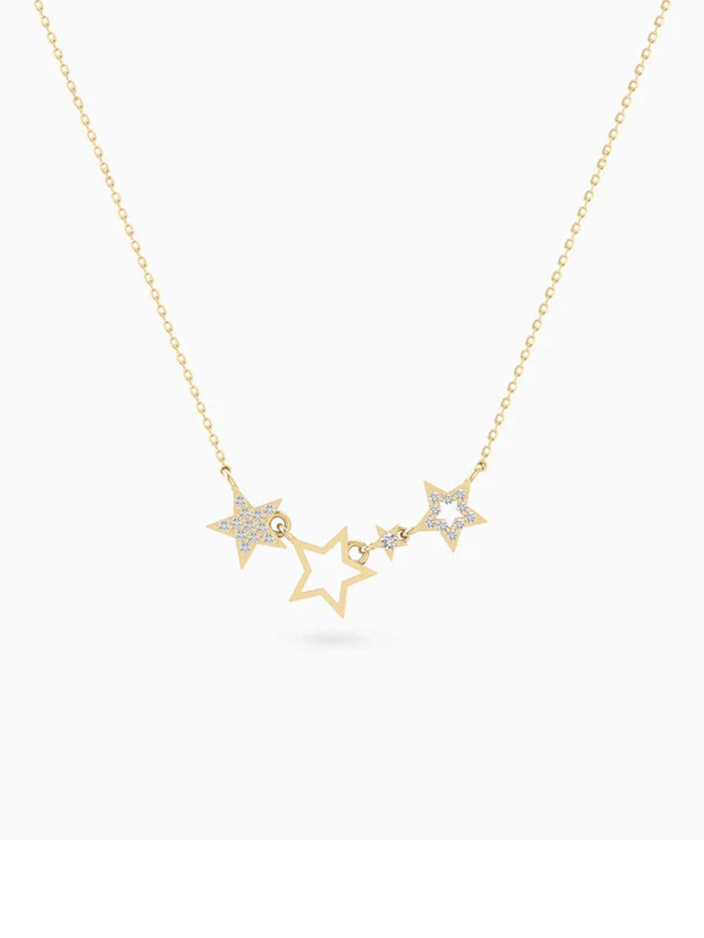 4 Star Diamond Necklace Made In Gold