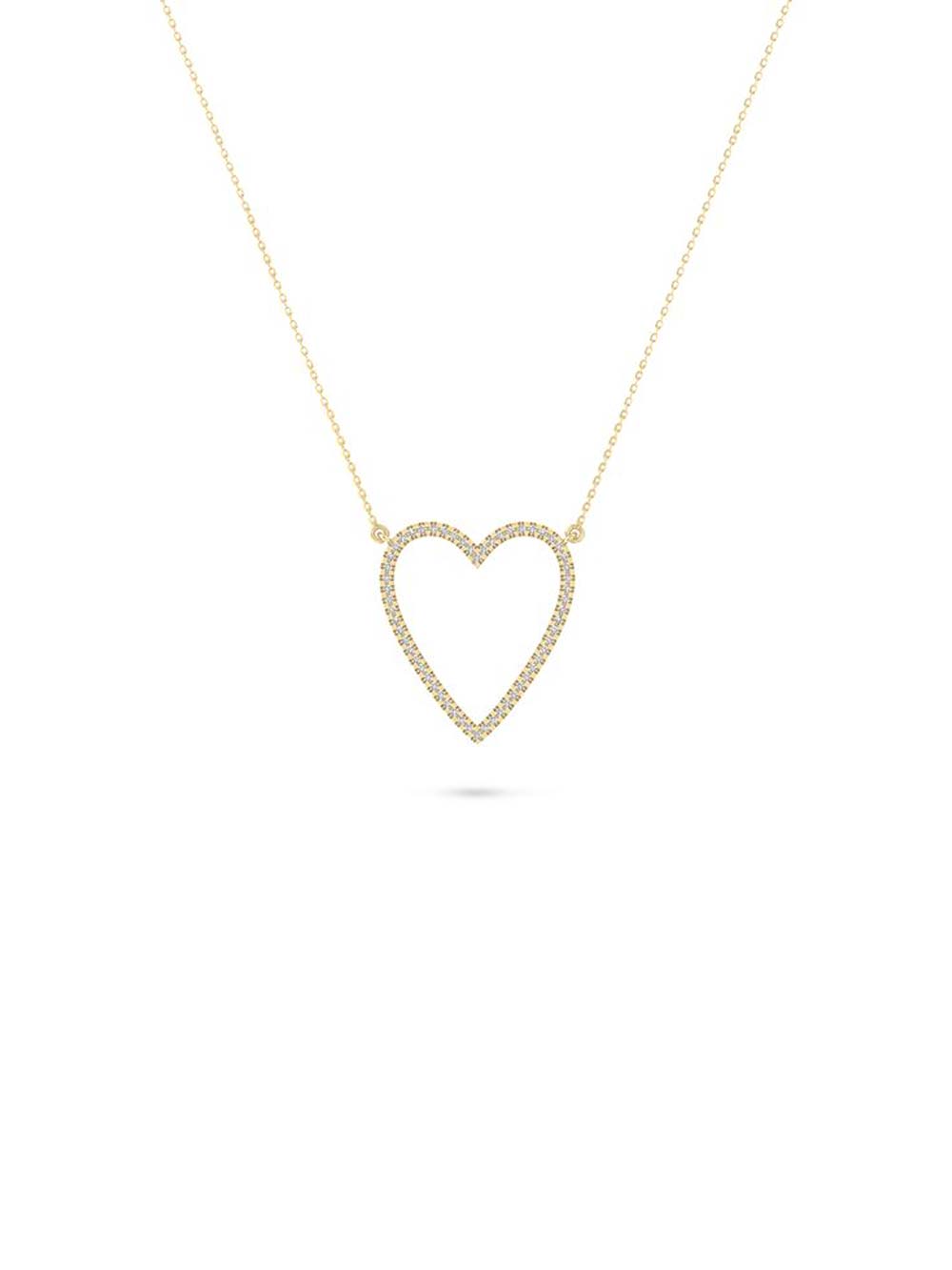 Diamond Heart Necklace made in Gold
