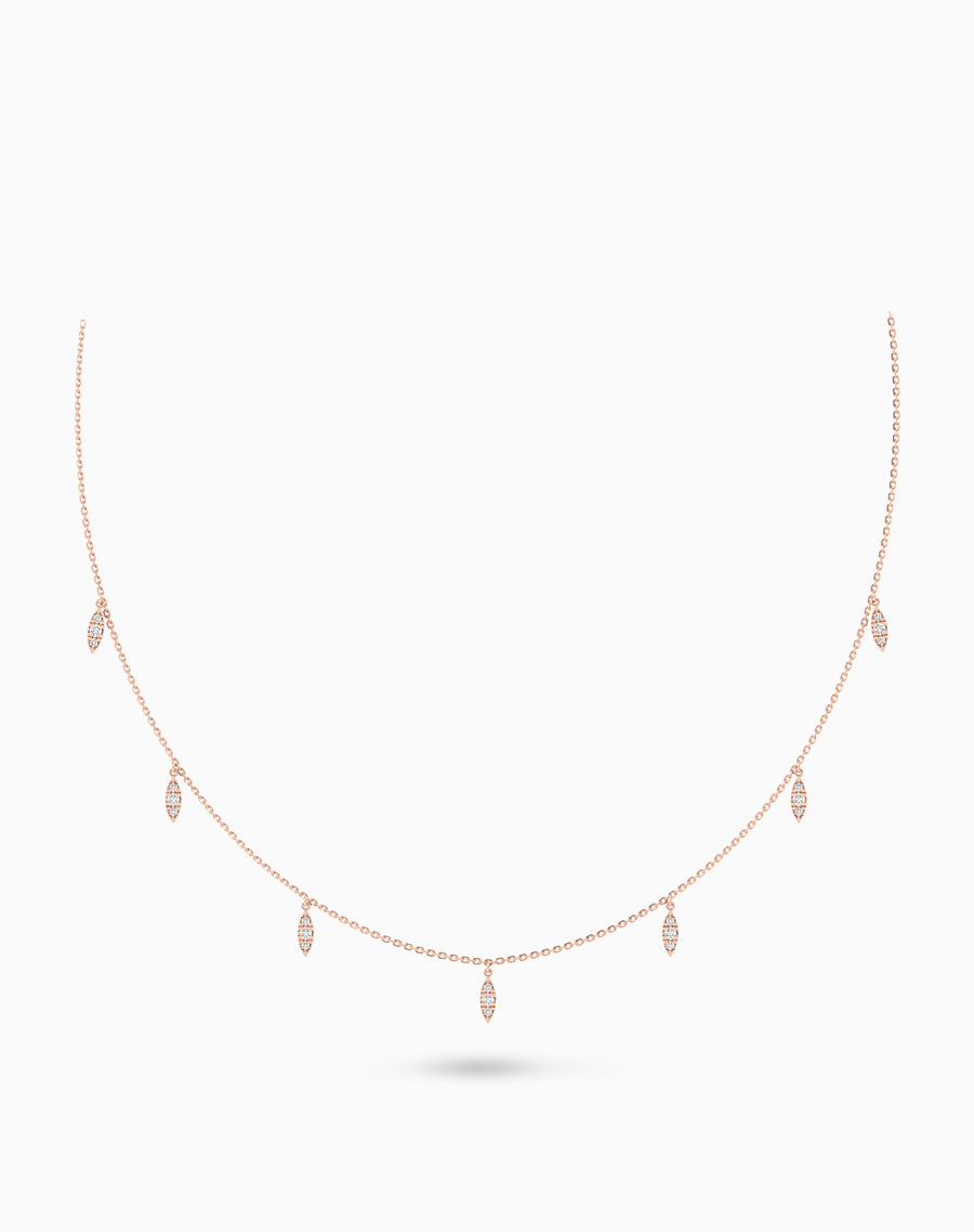 Dangling leaf Diamond Necklace