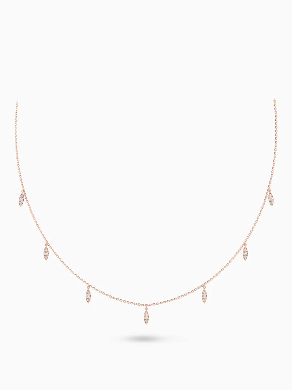 Dangling leaf Diamond Necklace