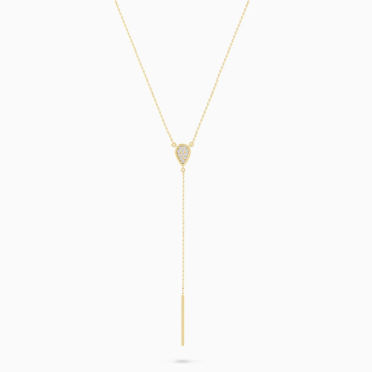 Teardrop Diamond Lariat Necklace