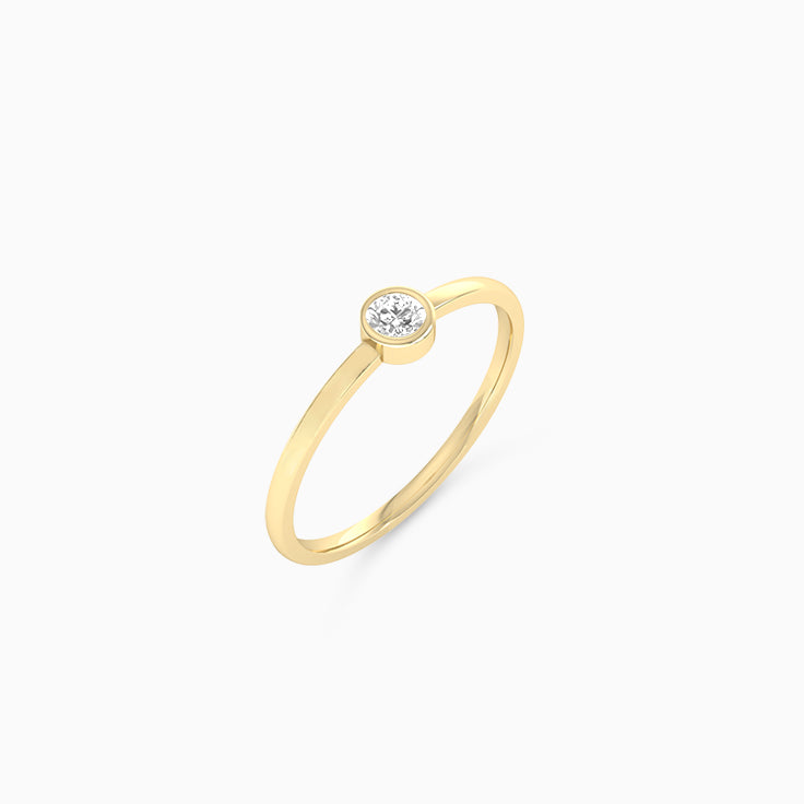 Single Diamond Ring Made In Gold