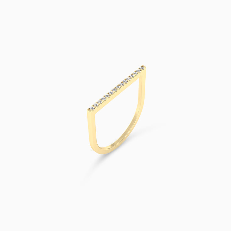 Diamond Bar Ring Made In Gold