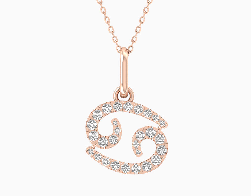 Cancer Zodiac Diamond Pendant