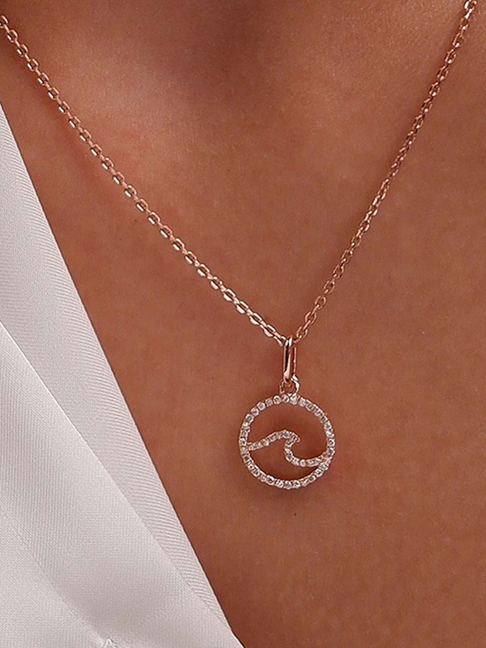 Wave Diamond Pendant