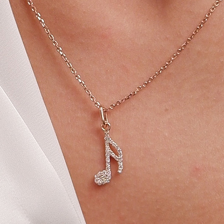 Music Note Diamond Pendant