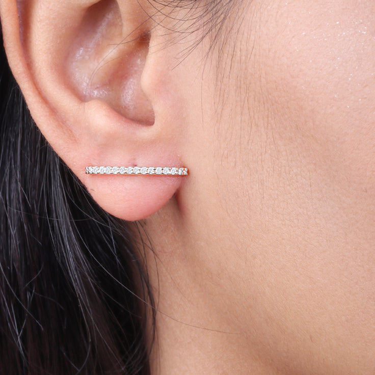 Long Diamond Earring Cuffs