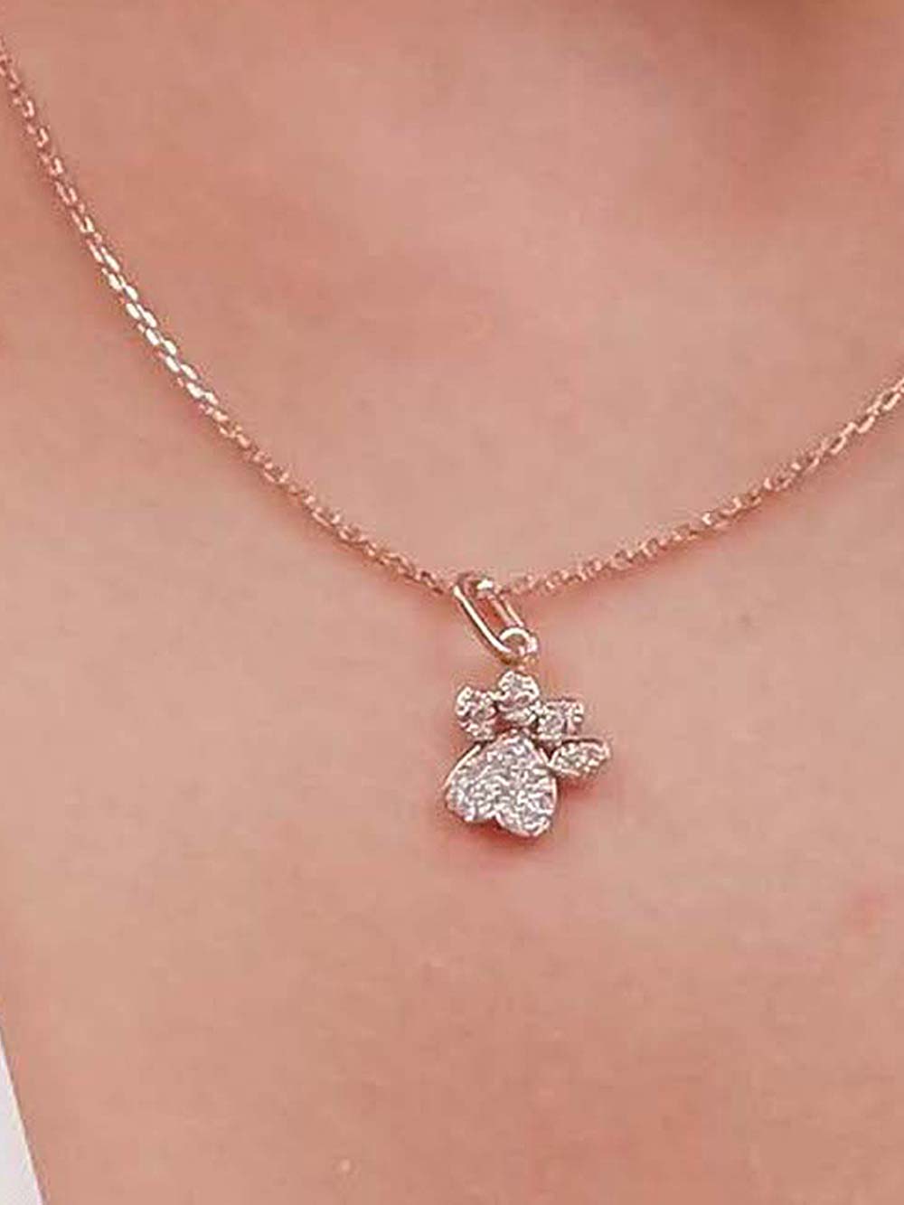 Dog Paw Diamond Pendant