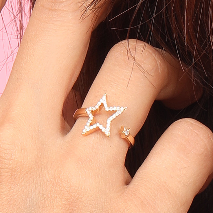 Star Diamond Open Ring