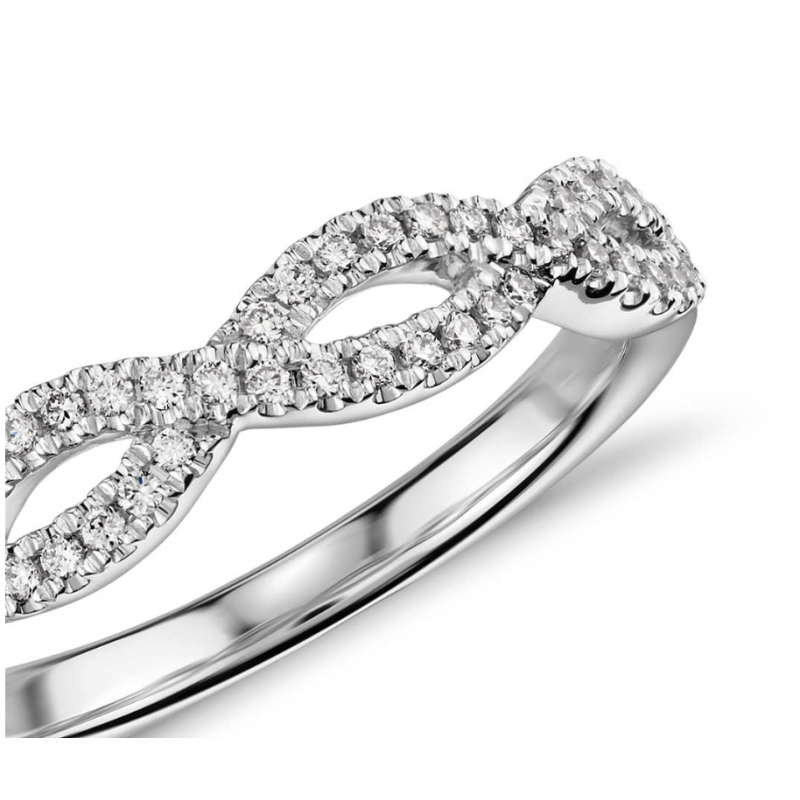 Infinity Twist Diamond Engagement Band