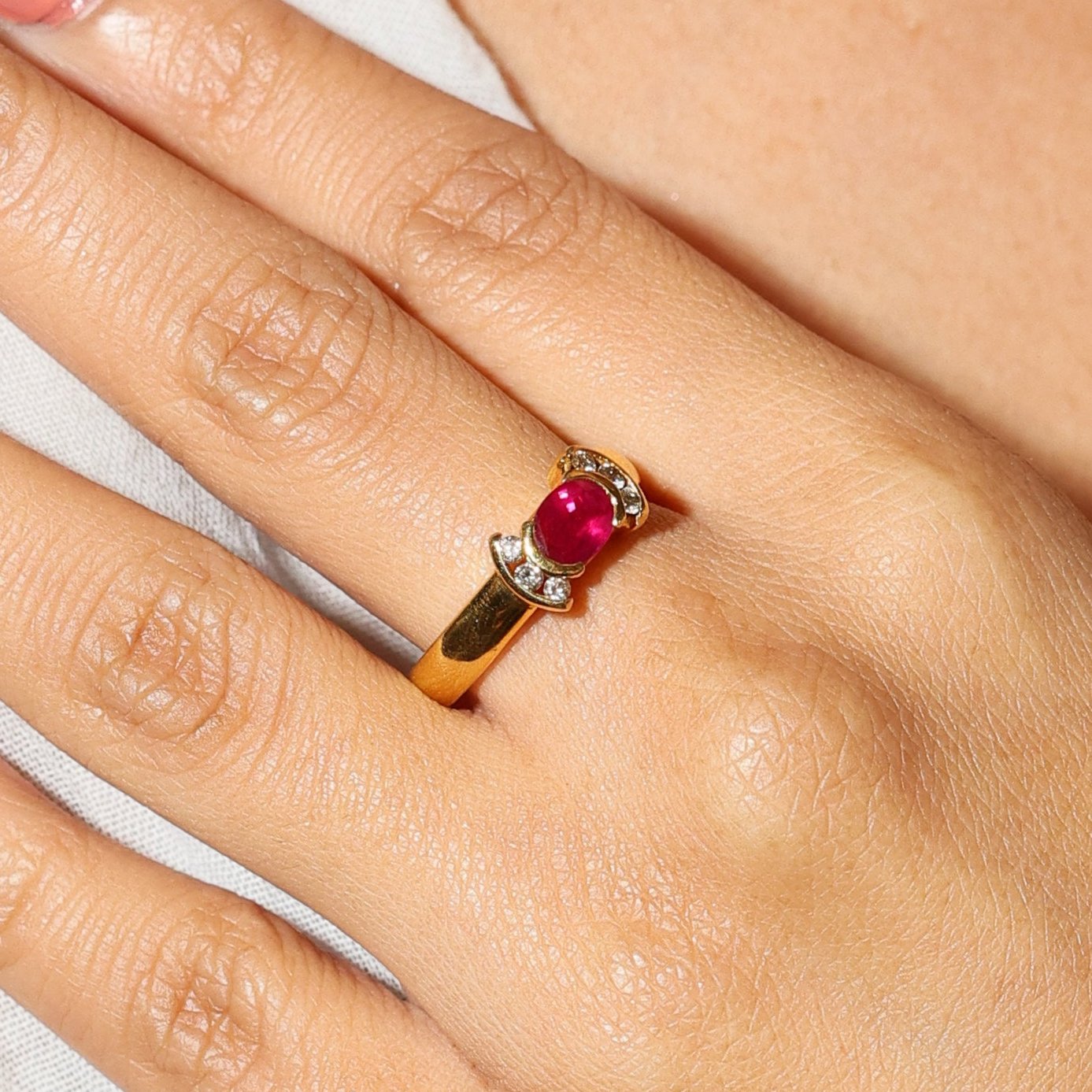 Gold Ring with Ruby Gemstone