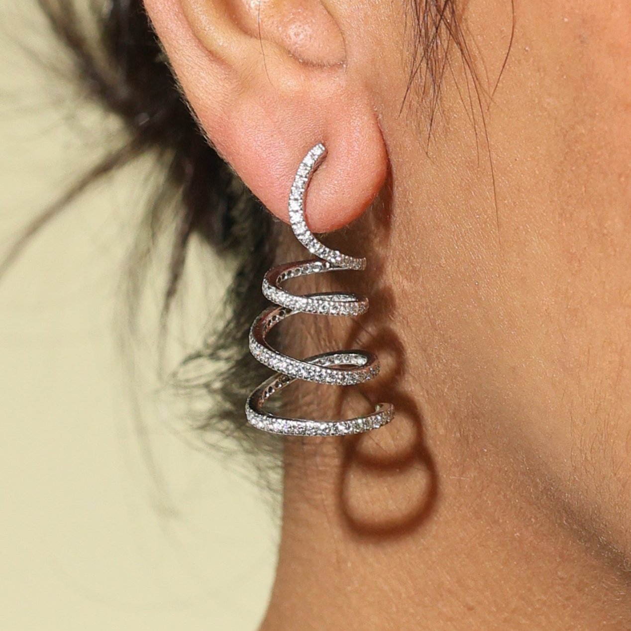 Spiral Diamond Earrings