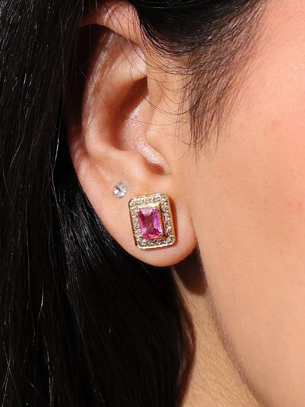 Blush Pink Sapphire & Diamond Glow Earrings