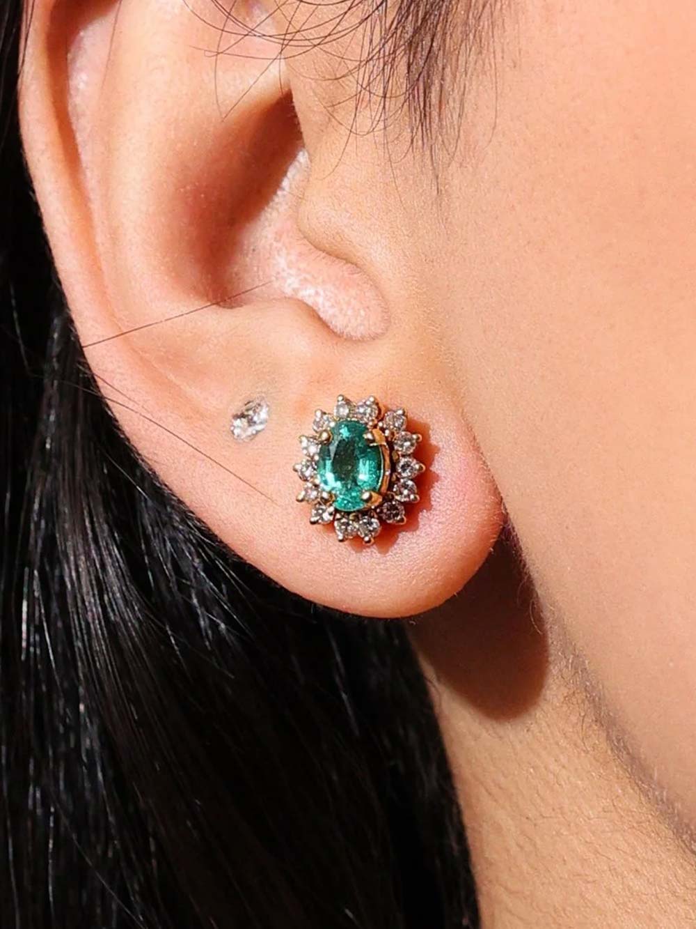 Emerald Radiance Studs from Colombia