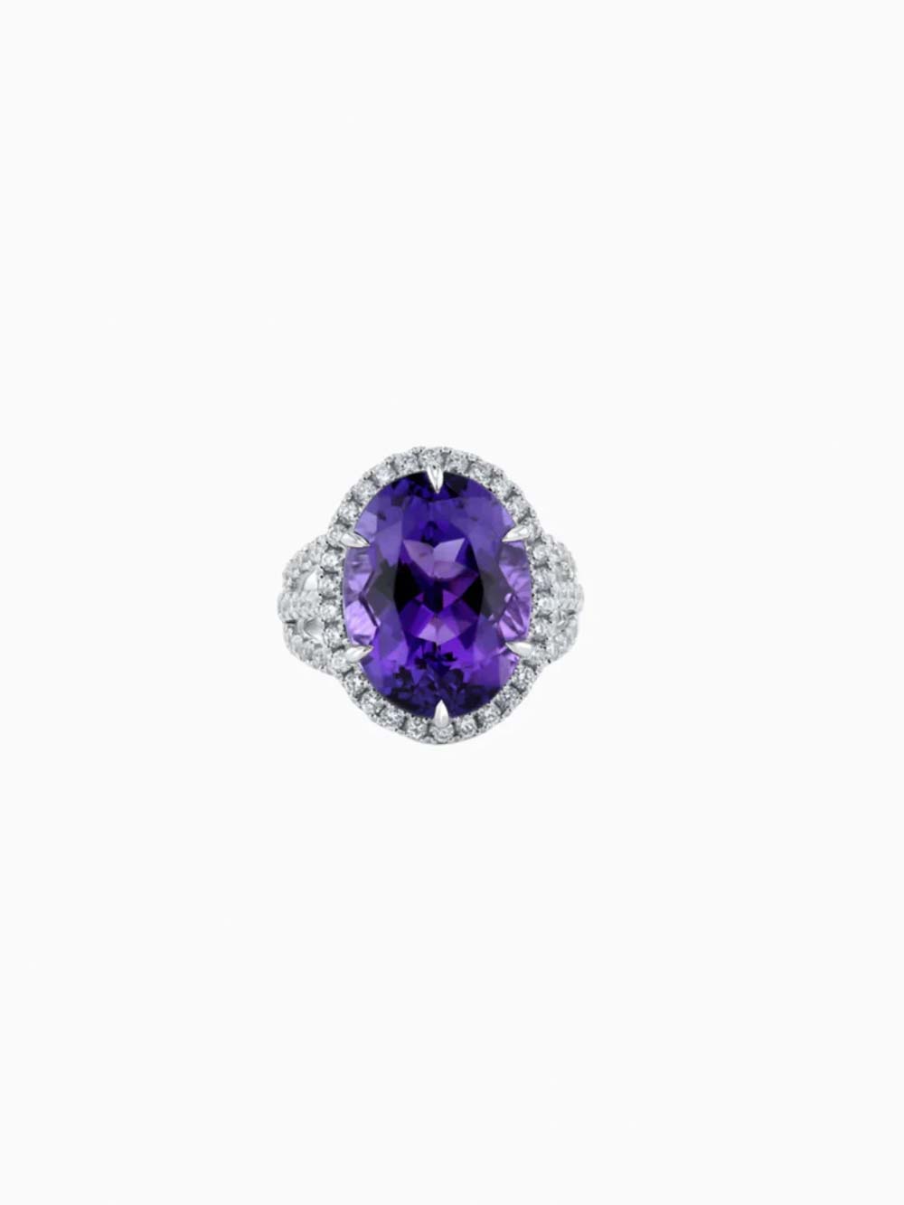 Amethyst Diamond Ring