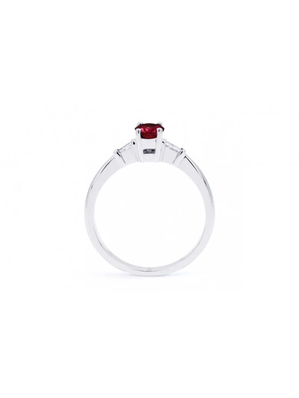 Oval Ruby Solitaire Ring