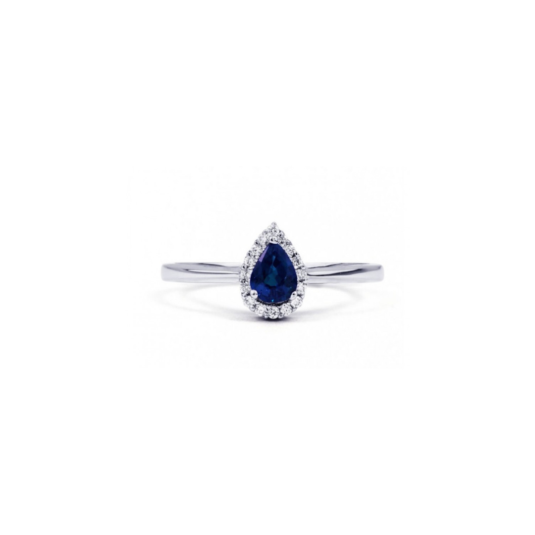 Pear Shaped Blue Sapphire Ring