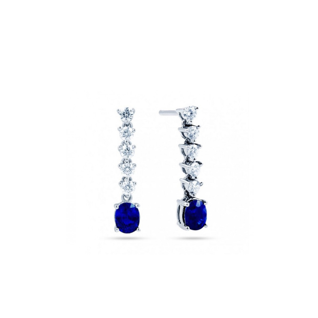 Blue Sapphire Diamond drop earring