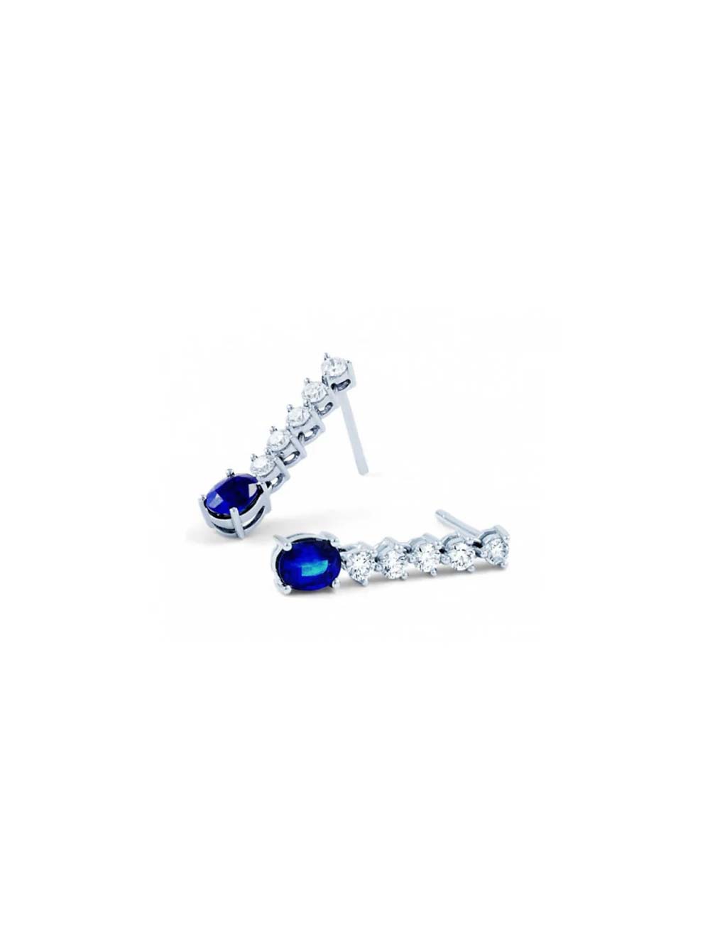 Blue Sapphire Diamond drop earring