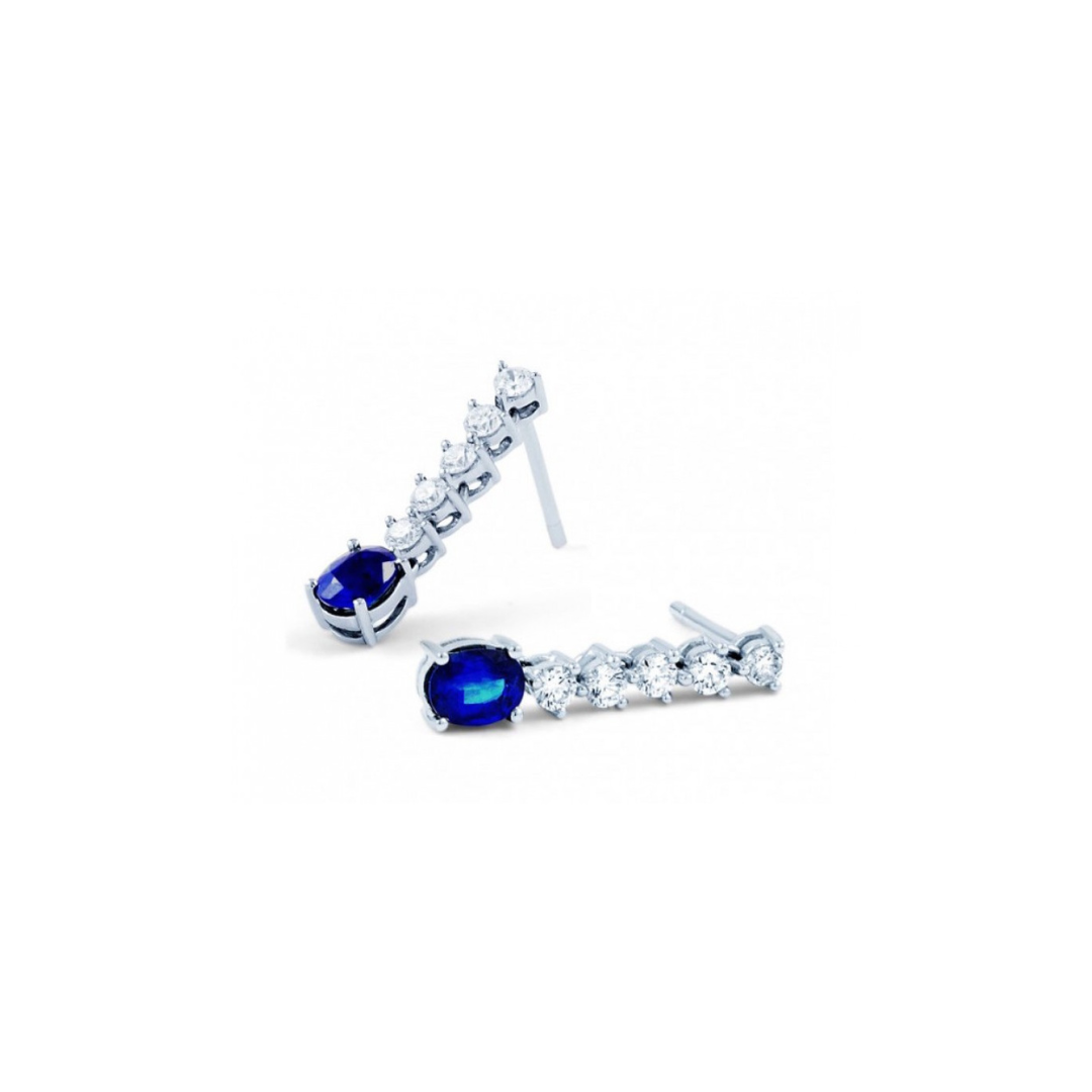 Blue Sapphire Diamond drop earring