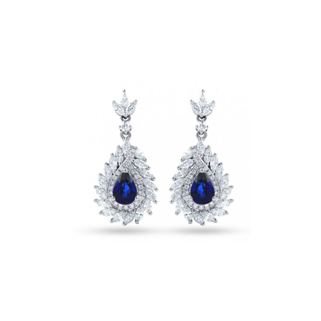 Blue sapphire cocktail Earring