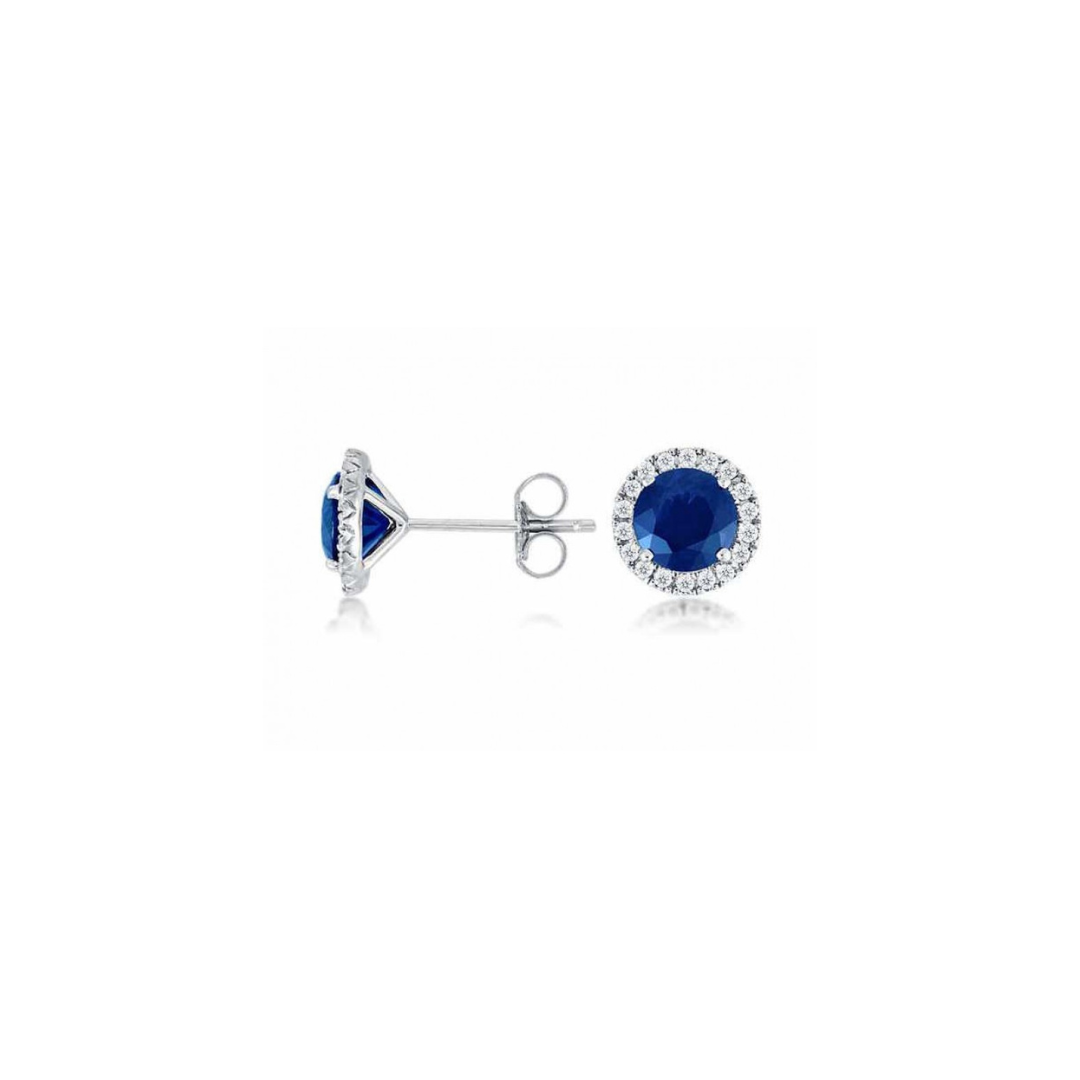 Blue Sapphire Diamond Studs