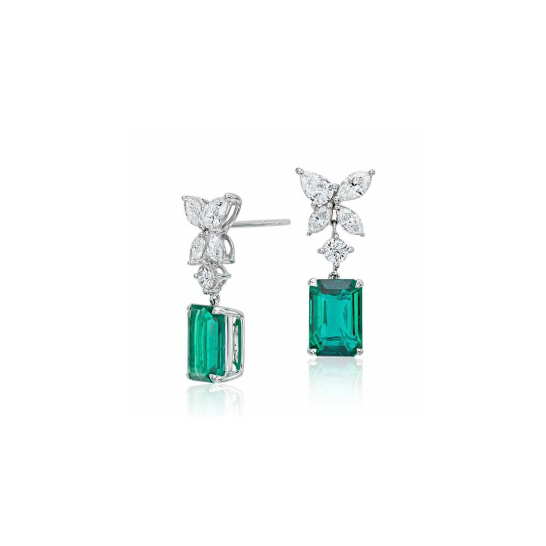 Diamond and Emerald Earring