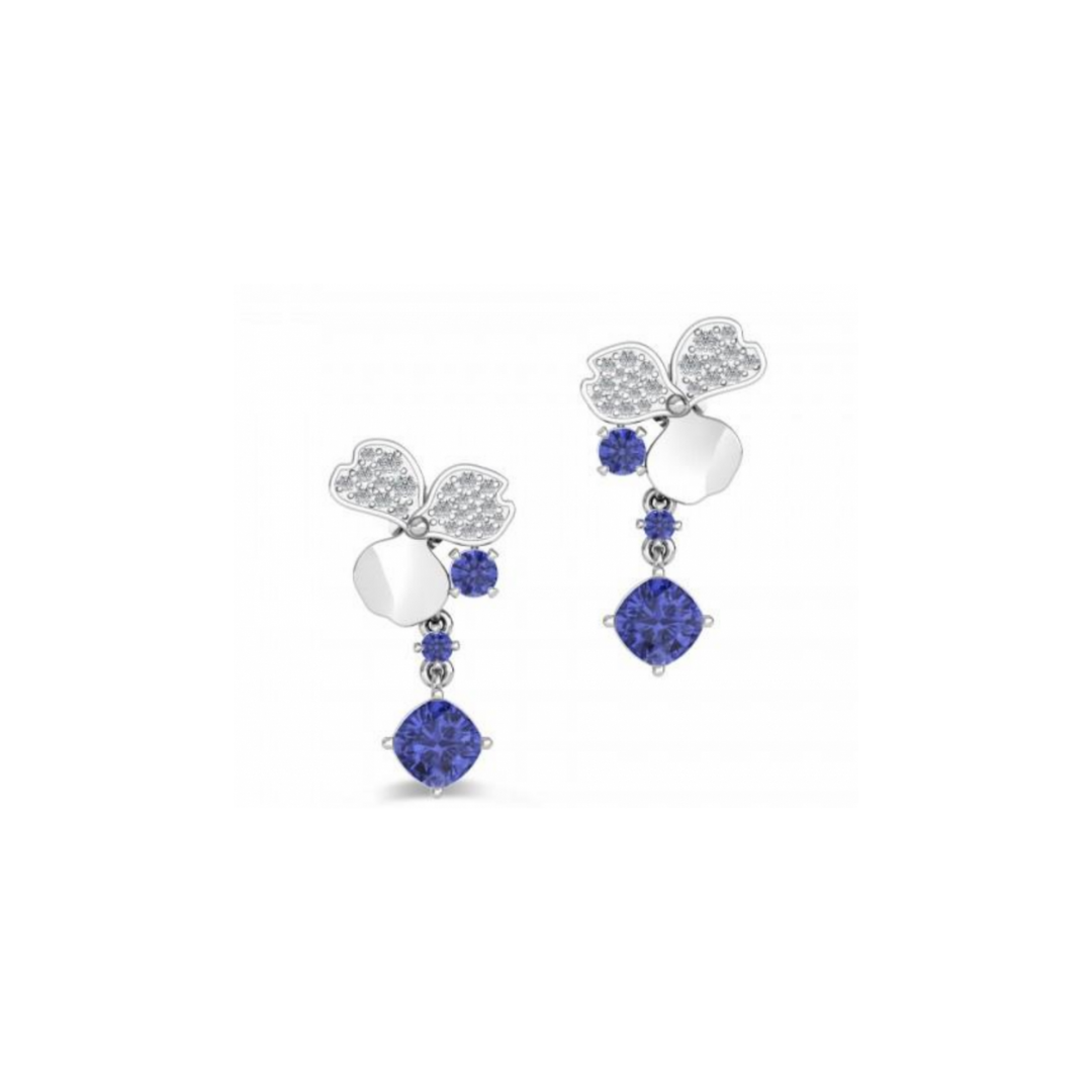 Blue Sapphire and Diamond Earring