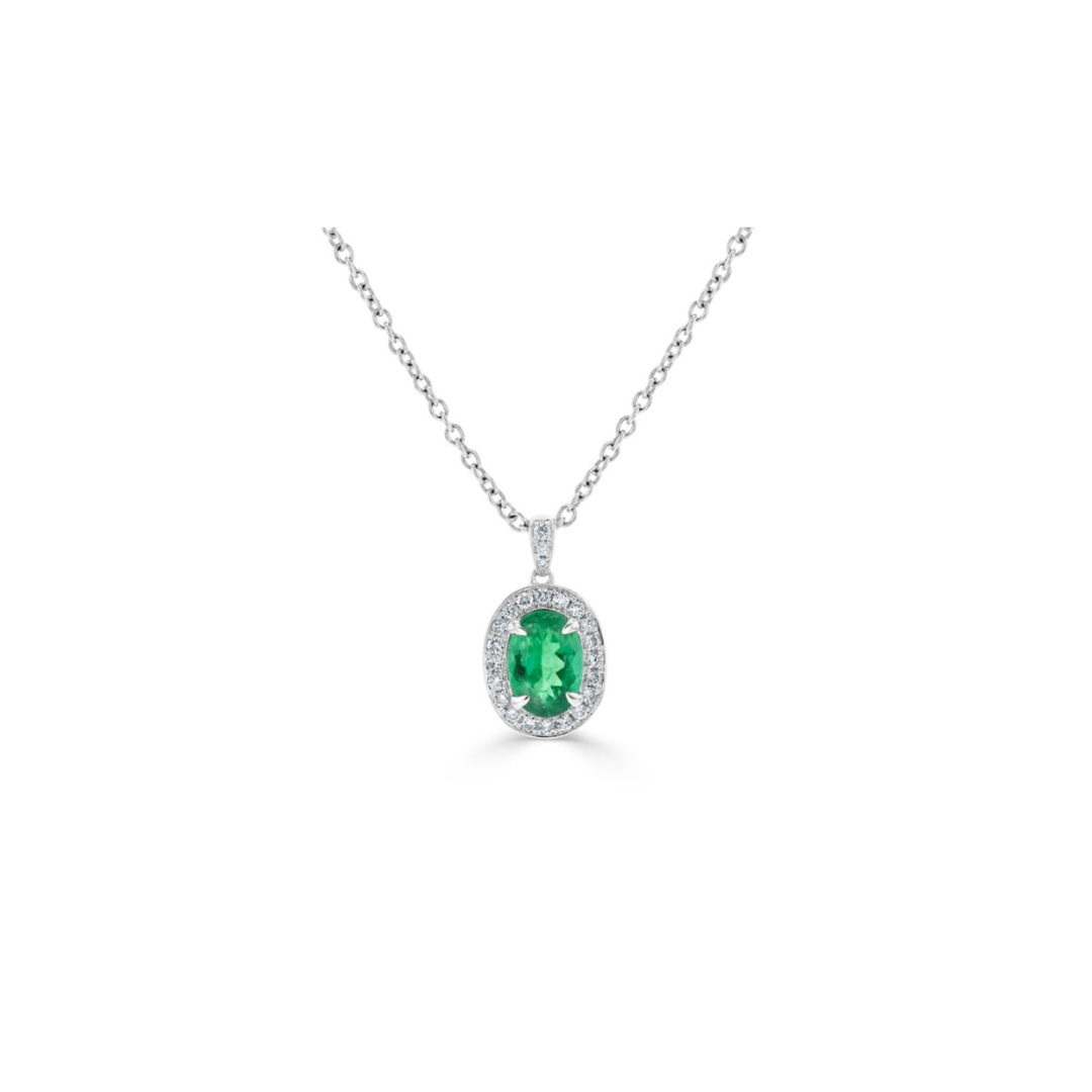 Emerald and Diamond Chain Necklace