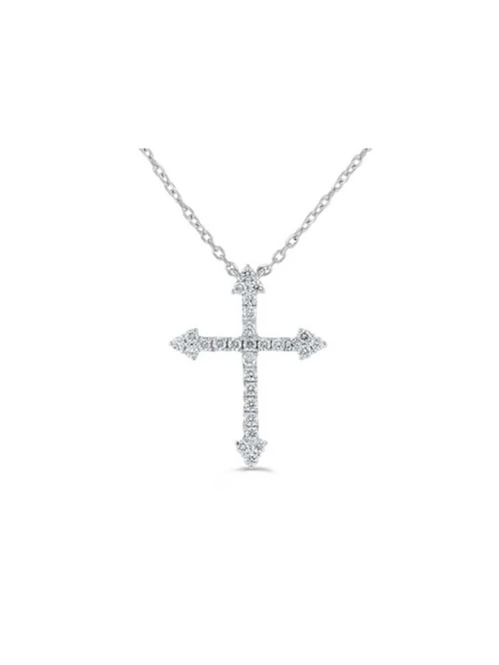 Diamond Pave Cross Pendant in 14kt Gold