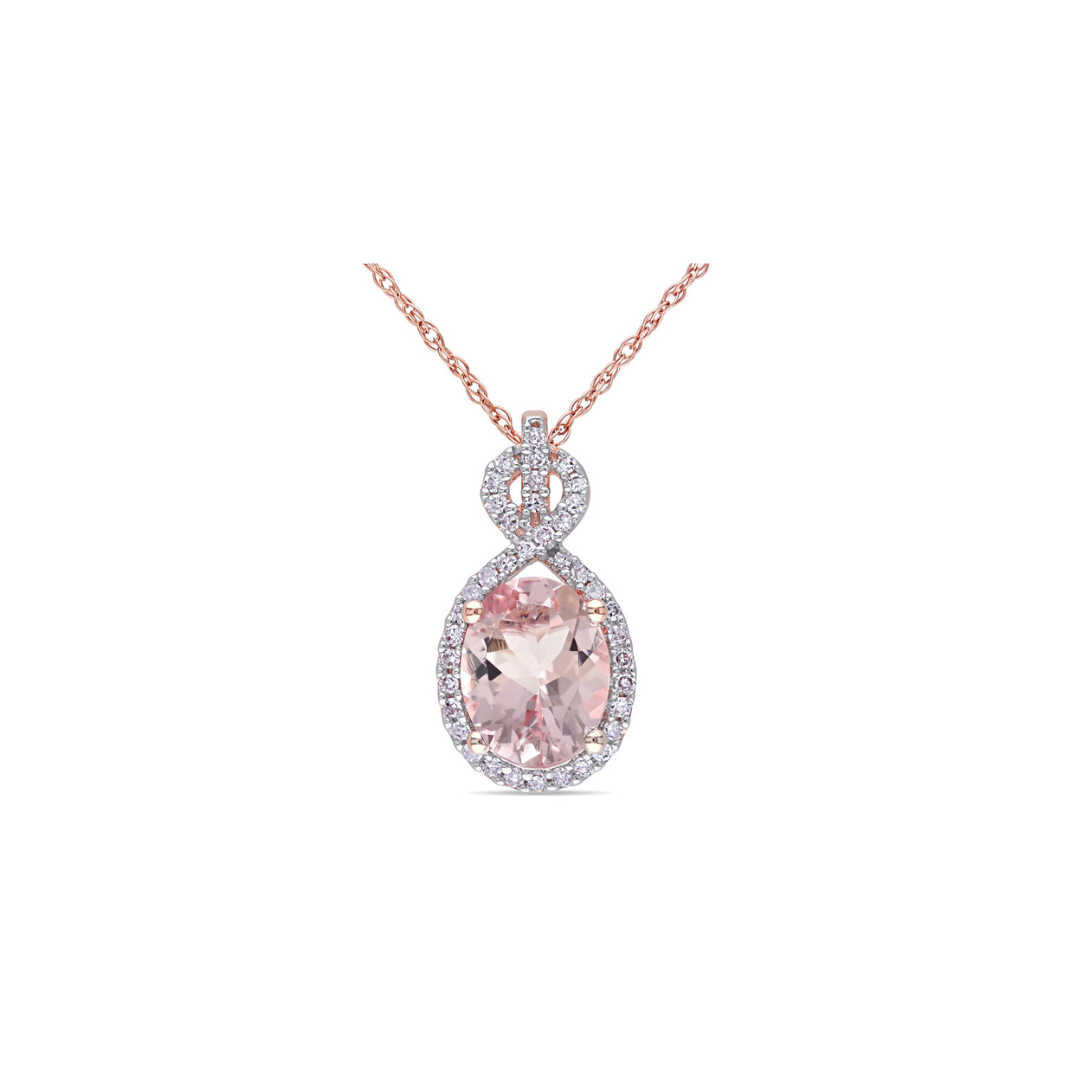 Morganite Cocktail Pendant made in rose gold