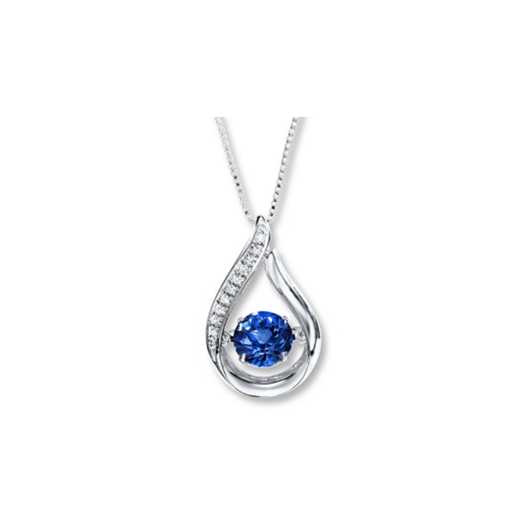 Blue sapphire and Diamond Pendant