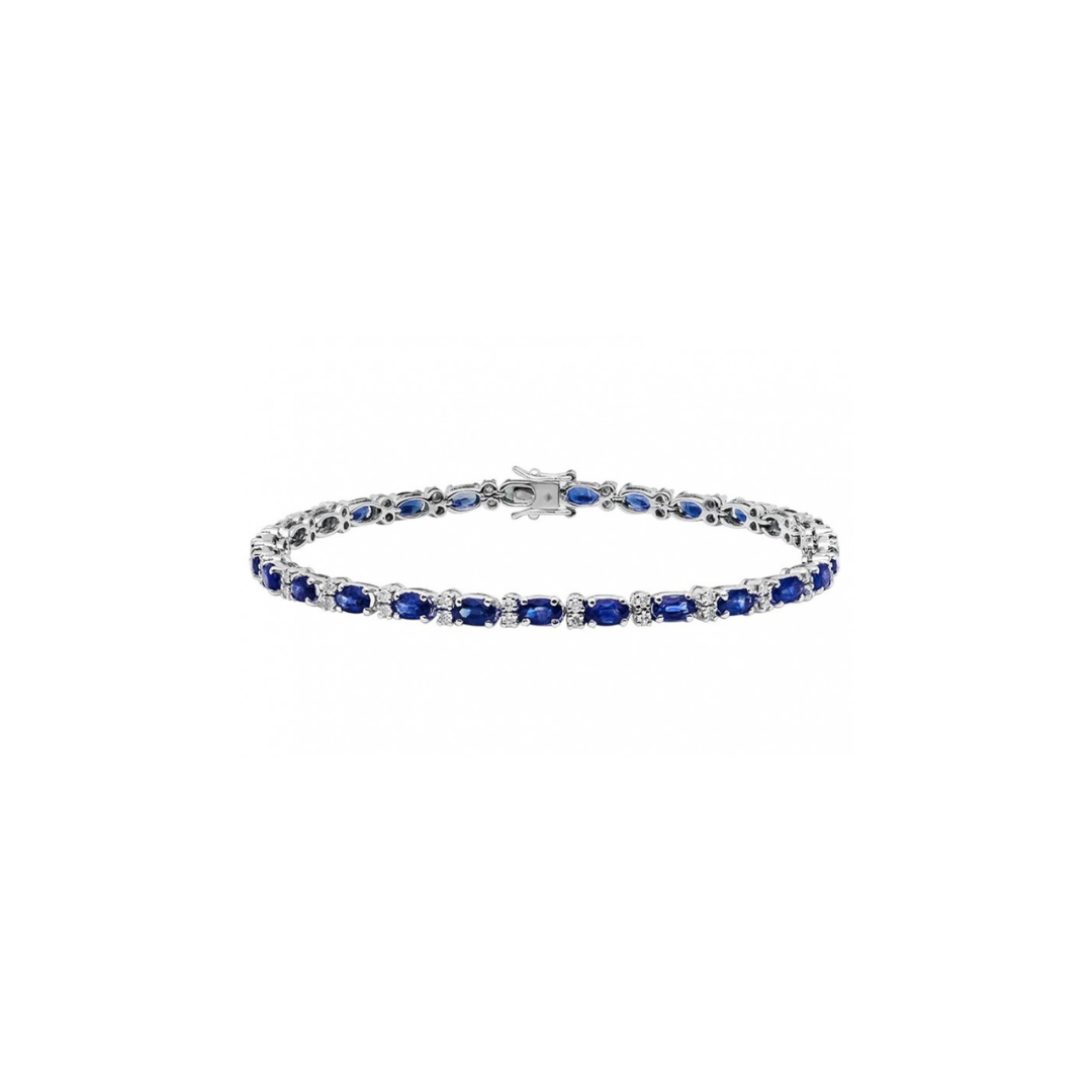 Single Row Blue Sapphire Tennis Bracelet