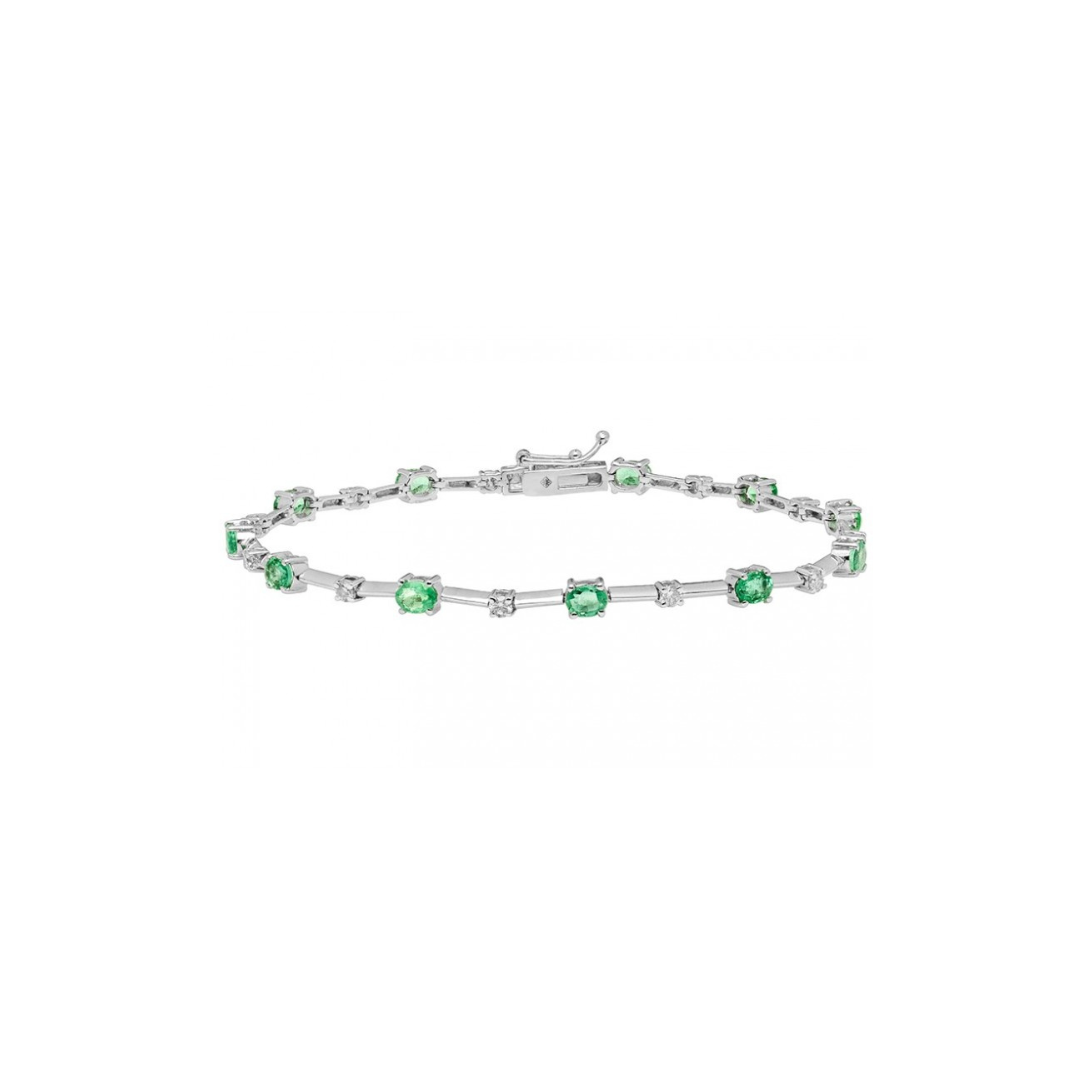 Emerald chain bracelet