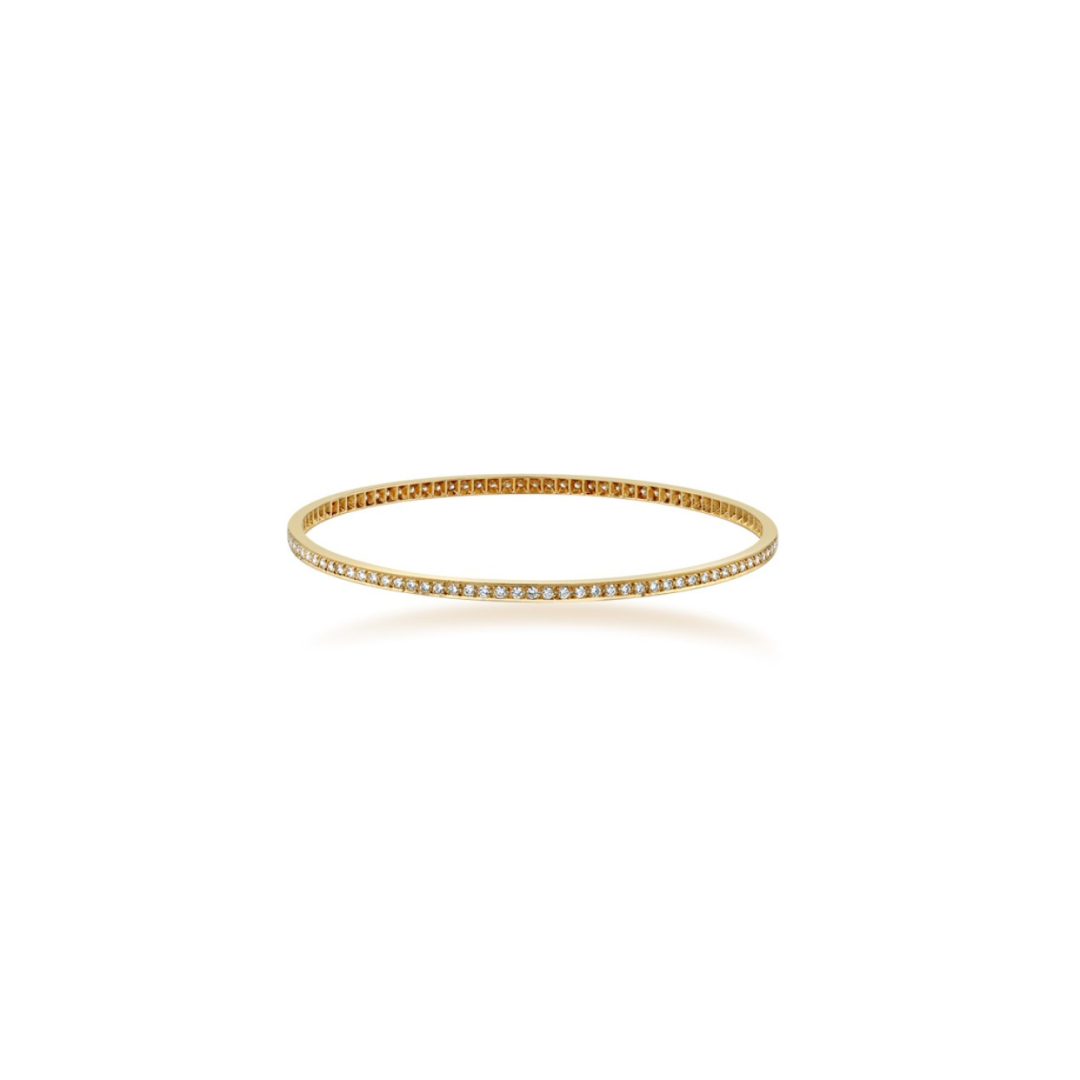 Single Line Round Diamond Bangle