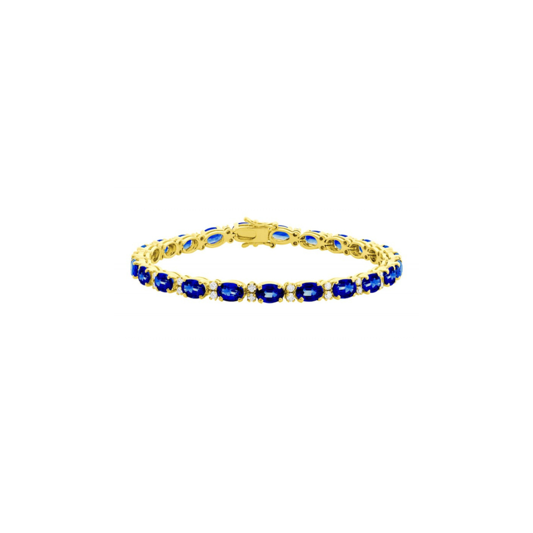 Single Row Blue Sapphire Tennis Bracelet