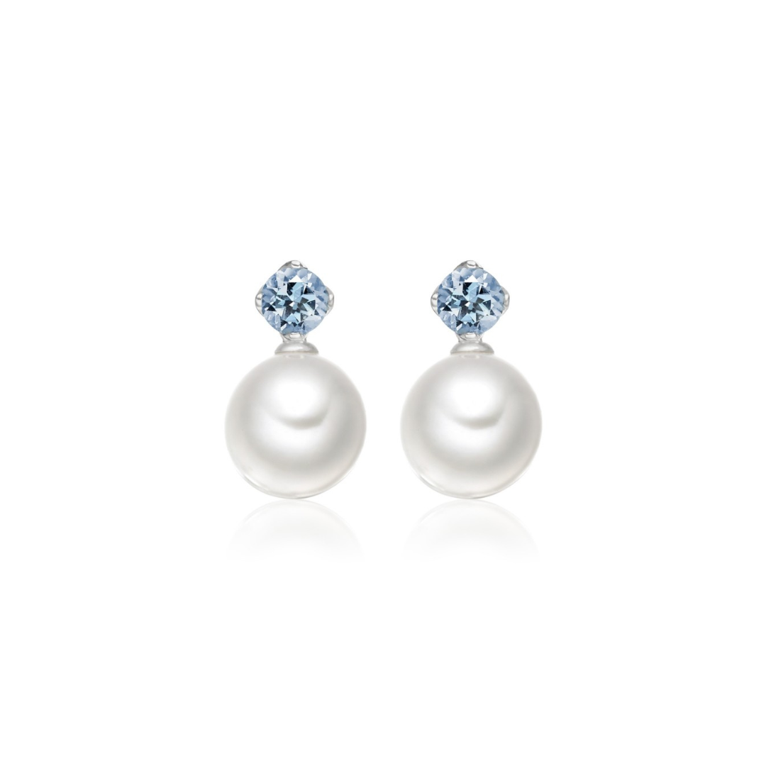 Pearl with Topaz drop earring