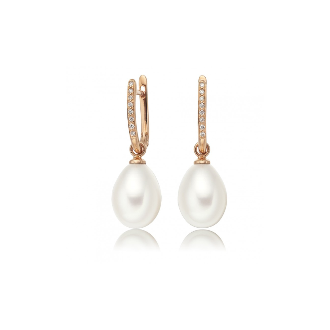 Freshwater pearl drop earring with detachable pearl