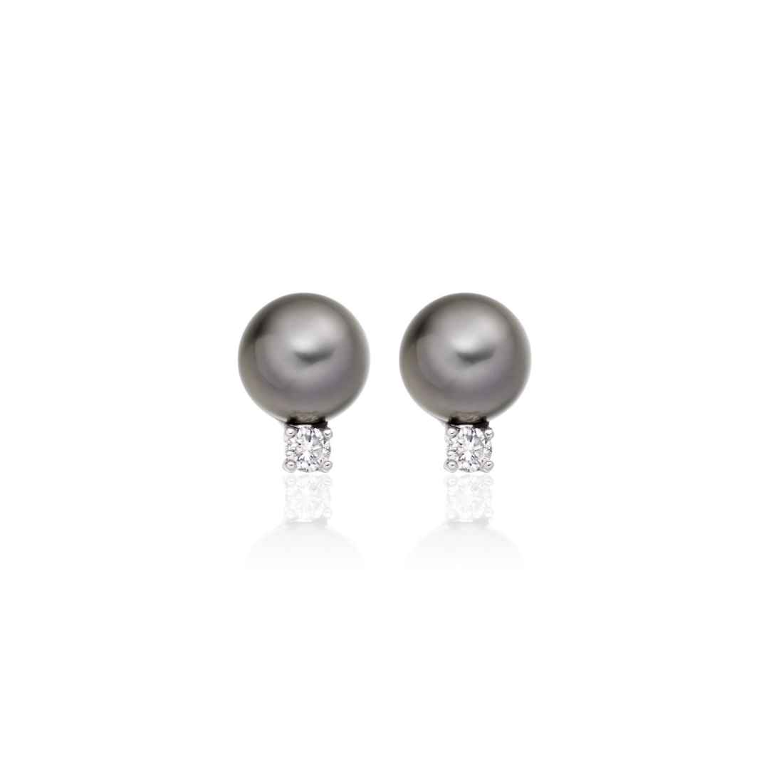 Tahitian pearl with diamond drop earring